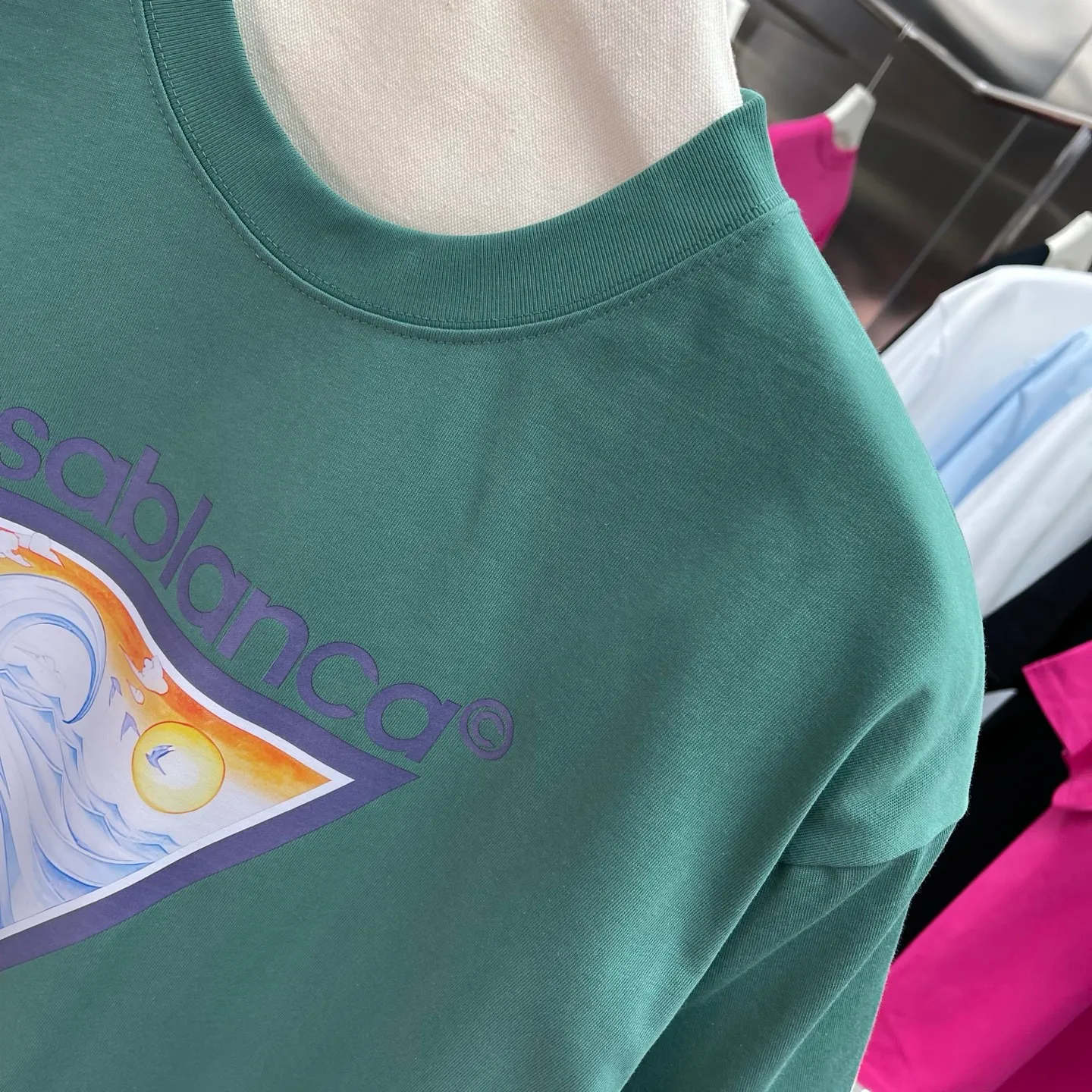 25ss New Arrival Casablanca Classic Series T ～ ， ， 。 ， Classic ， In Stock ！ ：White Black Light Blue Green Red Dark Blue Size：S M L XL XXL